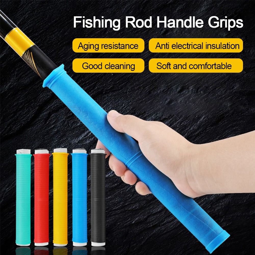 Fishing Rod Case - Siliconen hengelhandgreepomslag antislip universele handgreep voor