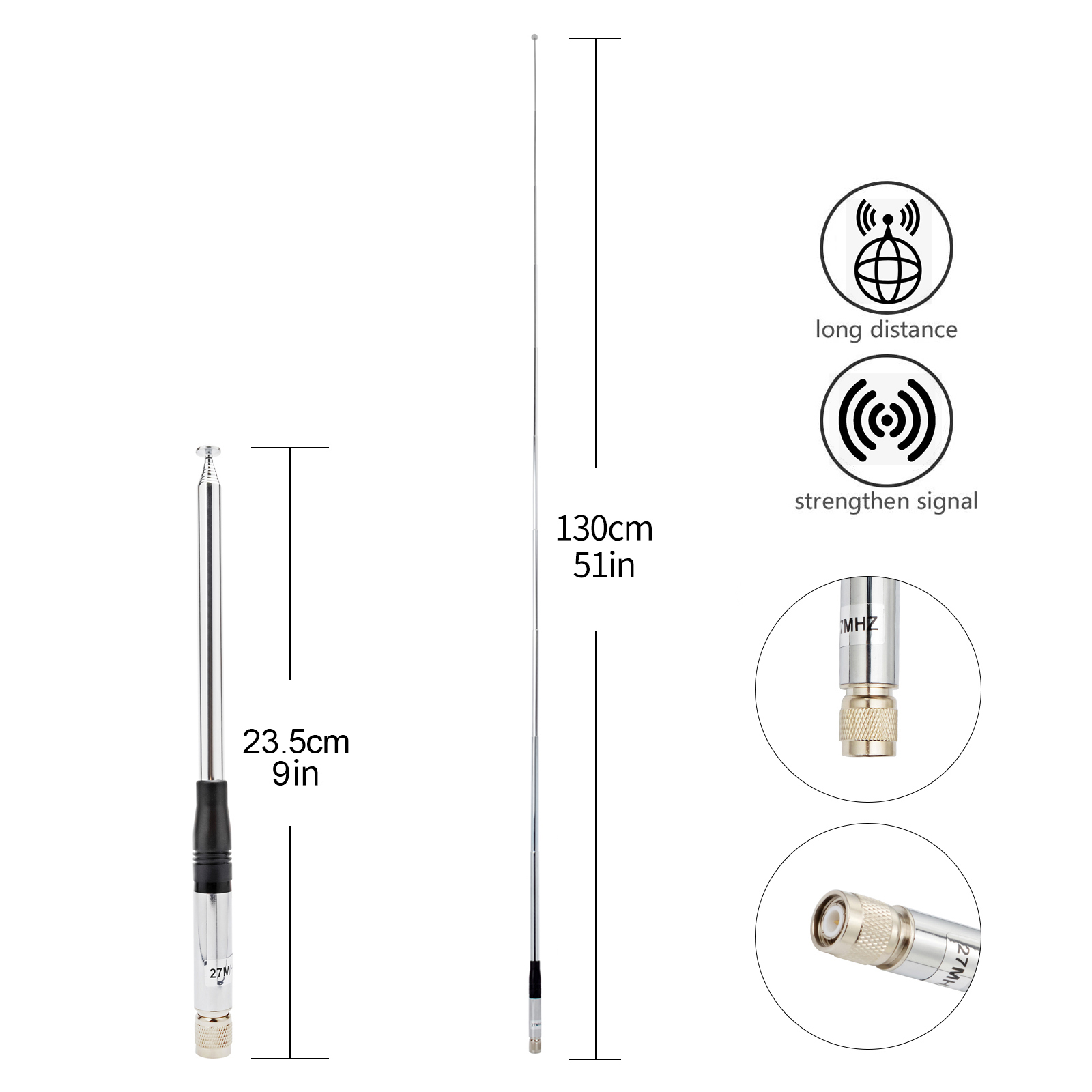 CB-antenne 27 mhz TNC roestvri - Fishing Rod Telescopic recensie en prijs